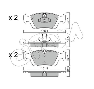 Sada brzdových destiček, kotoučová brzda CIFAM 822-312-0