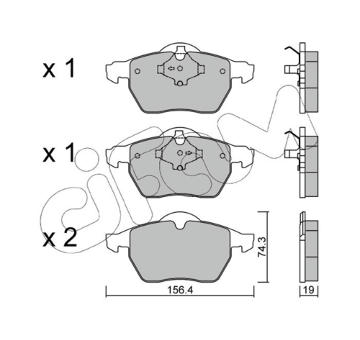 Sada brzdových destiček, kotoučová brzda CIFAM 822-314-1