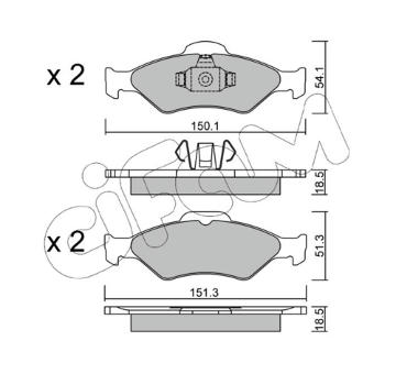 Sada brzdových destiček, kotoučová brzda CIFAM 822-315-0