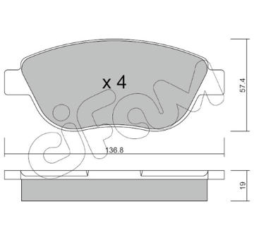 Sada brzdových destiček, kotoučová brzda CIFAM 822-322-1