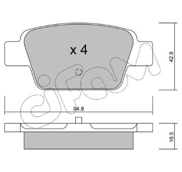 Sada brzdových destiček, kotoučová brzda CIFAM 822-323-0
