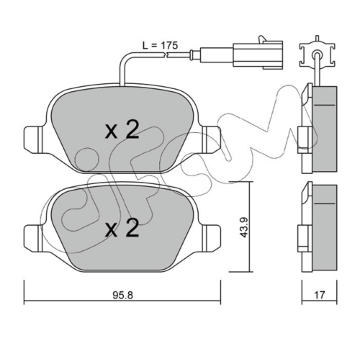 Sada brzdových destiček, kotoučová brzda CIFAM 822-323-2
