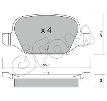 Sada brzdových destiček, kotoučová brzda CIFAM 822-324-0