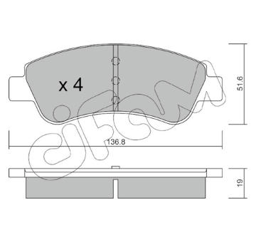 Sada brzdových destiček, kotoučová brzda CIFAM 822-327-0