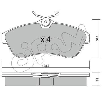 Sada brzdových destiček, kotoučová brzda CIFAM 822-329-0