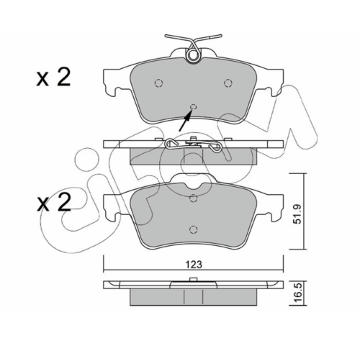 Sada brzdových destiček, kotoučová brzda CIFAM 822-337-2