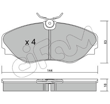 Sada brzdových destiček, kotoučová brzda CIFAM 822-338-0