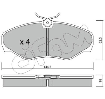 Sada brzdových destiček, kotoučová brzda CIFAM 822-338-2