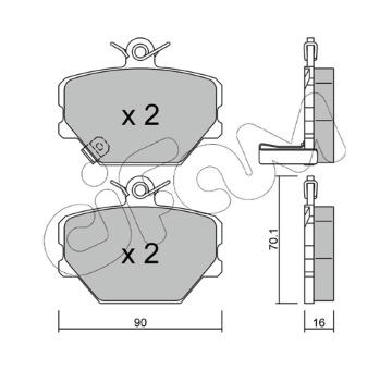 Sada brzdových destiček, kotoučová brzda CIFAM 822-341-0