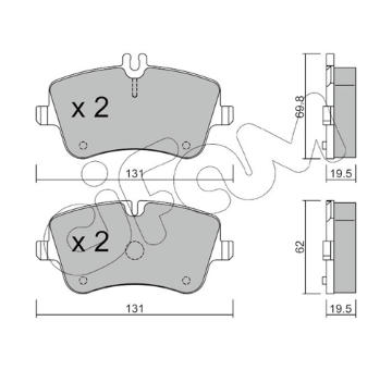 Sada brzdových destiček, kotoučová brzda CIFAM 822-342-0