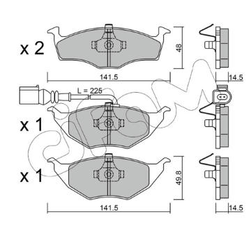 Sada brzdových destiček, kotoučová brzda CIFAM 822-345-1