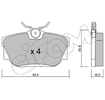 Sada brzdových destiček, kotoučová brzda CIFAM 822-346-0