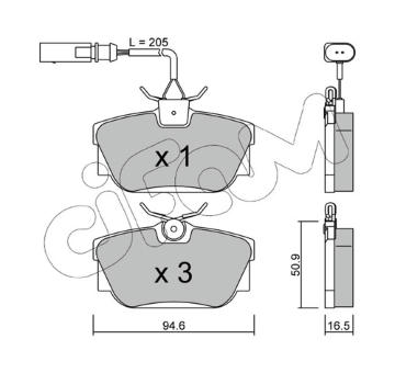Sada brzdových destiček, kotoučová brzda CIFAM 822-346-1