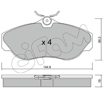 Sada brzdových destiček, kotoučová brzda CIFAM 822-350-0