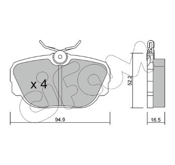 Sada brzdových destiček, kotoučová brzda CIFAM 822-351-0