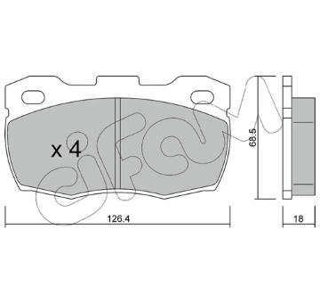 Sada brzdových destiček, kotoučová brzda CIFAM 822-352-0