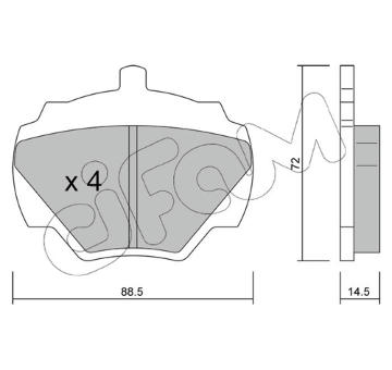Sada brzdových destiček, kotoučová brzda CIFAM 822-353-0