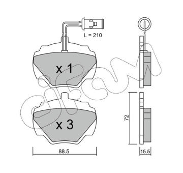 Sada brzdových platničiek kotúčovej brzdy CIFAM 822-353-1