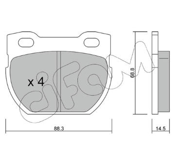 Sada brzdových destiček, kotoučová brzda CIFAM 822-354-0