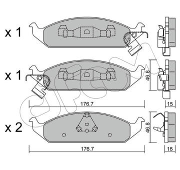 Sada brzdových destiček, kotoučová brzda CIFAM 822-355-0