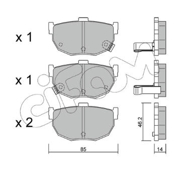 Sada brzdových destiček, kotoučová brzda CIFAM 822-362-0