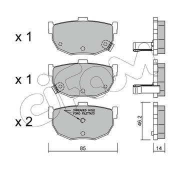 Sada brzdových destiček, kotoučová brzda CIFAM 822-362-1