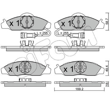 Sada brzdových destiček, kotoučová brzda CIFAM 822-368-0
