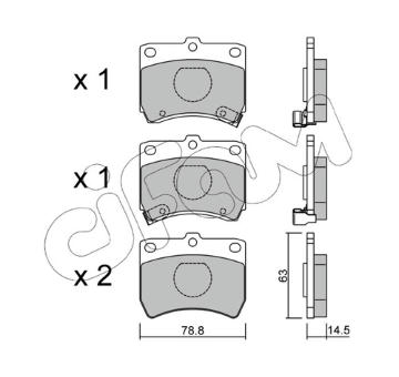 Sada brzdových destiček, kotoučová brzda CIFAM 822-370-0