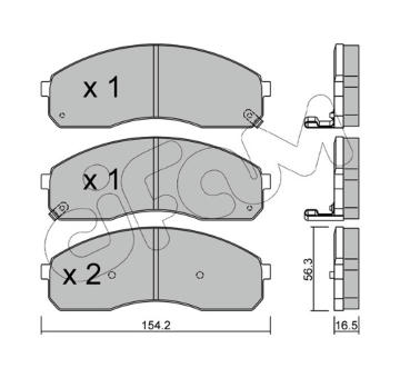 Sada brzdových destiček, kotoučová brzda CIFAM 822-374-0