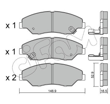 Sada brzdových destiček, kotoučová brzda CIFAM 822-376-0