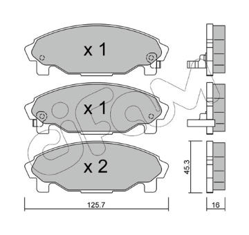 Sada brzdových destiček, kotoučová brzda CIFAM 822-379-0