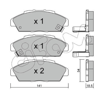 Sada brzdových platničiek kotúčovej brzdy CIFAM 822-385-0