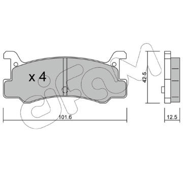 Sada brzdových destiček, kotoučová brzda CIFAM 822-389-0