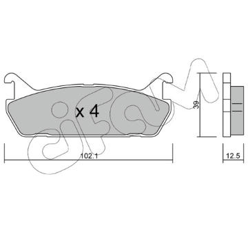 Sada brzdových destiček, kotoučová brzda CIFAM 822-390-0