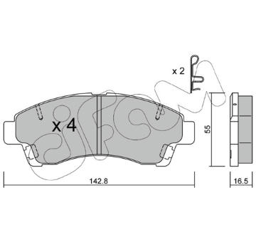 Sada brzdových destiček, kotoučová brzda CIFAM 822-395-0