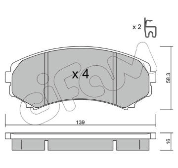 Sada brzdových destiček, kotoučová brzda CIFAM 822-399-0