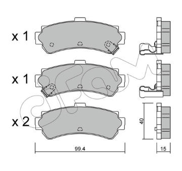 Sada brzdových destiček, kotoučová brzda CIFAM 822-403-0