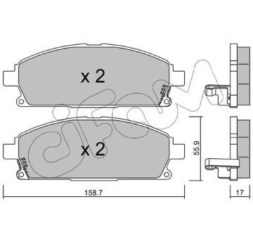 Sada brzdových destiček, kotoučová brzda CIFAM 822-406-1