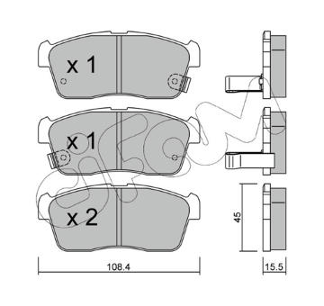 Sada brzdových destiček, kotoučová brzda CIFAM 822-415-0
