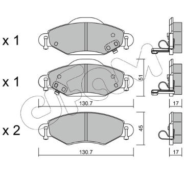 Sada brzdových destiček, kotoučová brzda CIFAM 822-421-0