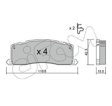 Sada brzdových destiček, kotoučová brzda CIFAM 822-426-0