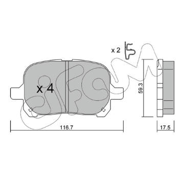 Sada brzdových destiček, kotoučová brzda CIFAM 822-429-0