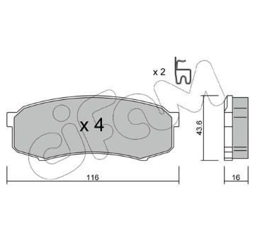 Sada brzdových destiček, kotoučová brzda CIFAM 822-432-0