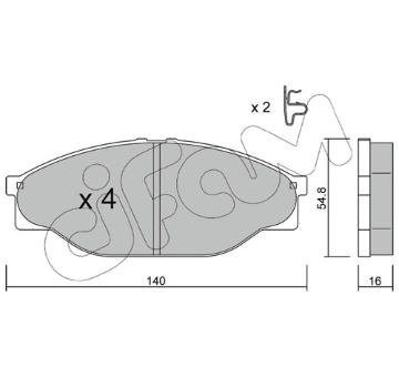 Sada brzdových destiček, kotoučová brzda CIFAM 822-433-0