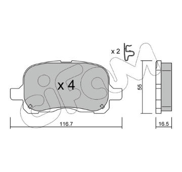 Sada brzdových destiček, kotoučová brzda CIFAM 822-442-0