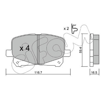 Sada brzdových destiček, kotoučová brzda CIFAM 822-443-0