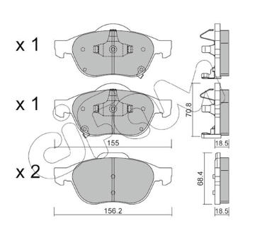 Sada brzdových destiček, kotoučová brzda CIFAM 822-448-0