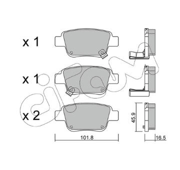 Sada brzdových destiček, kotoučová brzda CIFAM 822-451-0