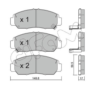 Sada brzdových destiček, kotoučová brzda CIFAM 822-462-0