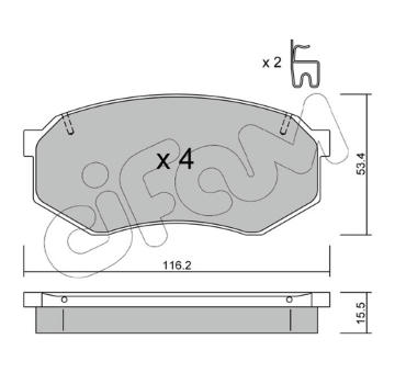 Sada brzdových destiček, kotoučová brzda CIFAM 822-471-0